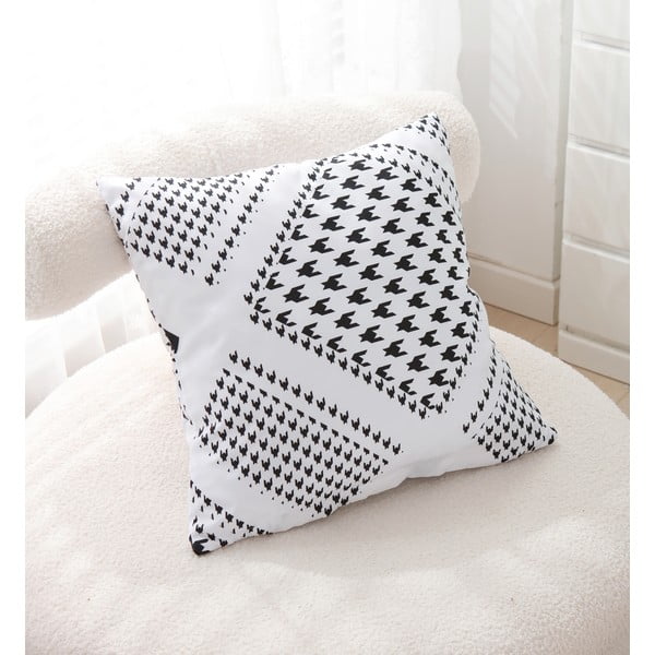 Fekete-fehér egyszemélyes háromrészes mikroszatén ágyneműhuzat 140x200 cm Roberto – My House-image-3