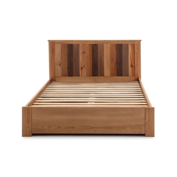 Natúr színű franciaágy ágyráccsal 140x190 cm Maude – Marckeric-image-2