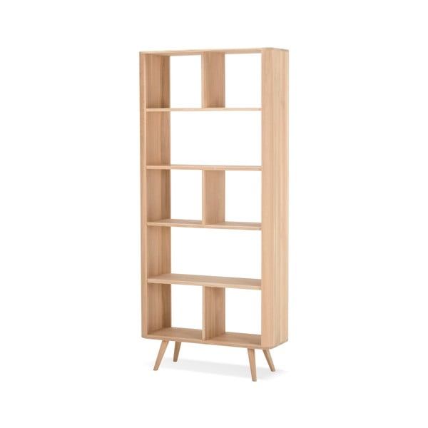 Ena tölgyfa könyvespolc, 90 x 35 x 200 cm - Gazzda-image-1