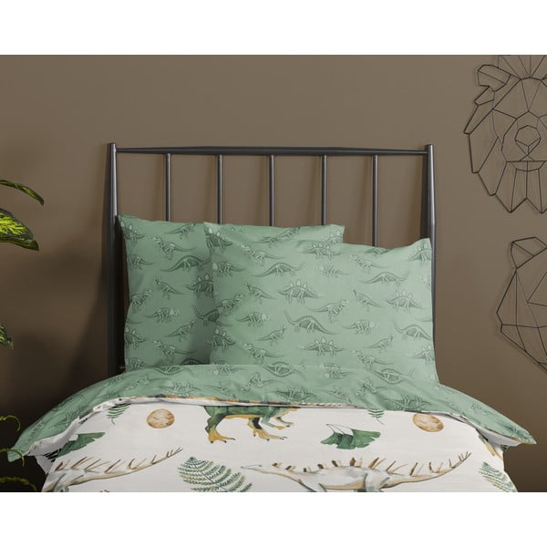 Zöld-bézs pamut gyerek ágyneműhuzat babaágyhoz 100x135 cm Gabi – Good Morning-image-2