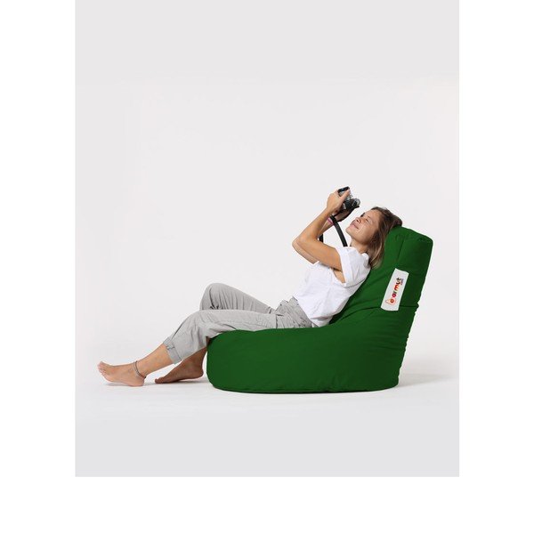 Sötétzöld babzsákfotel Lina – Floriane Garden-image-4