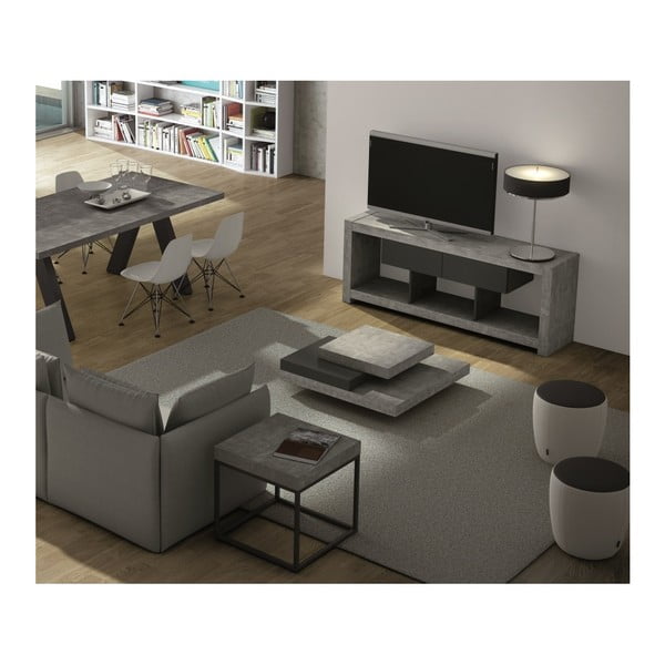 Slate dohányzóasztal beton dekorral, fekete részletekkel - TemaHome-image-2