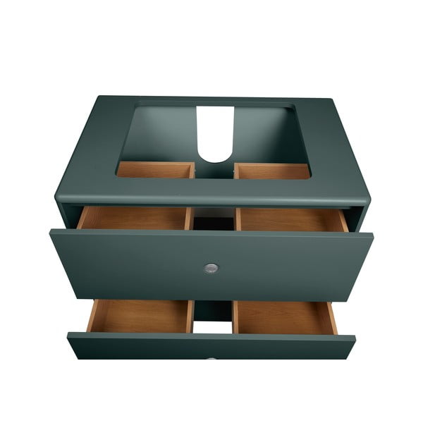 Sötétzöld fali mosdó alatti szekrény csap nélkül 80x62 cm Color Bath – Tom Tailor-image-2