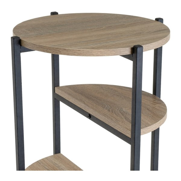 Fekete-natúr színű polcos állvány tölgyfa dekorral 40x110 cm – Casa Selección-image-2