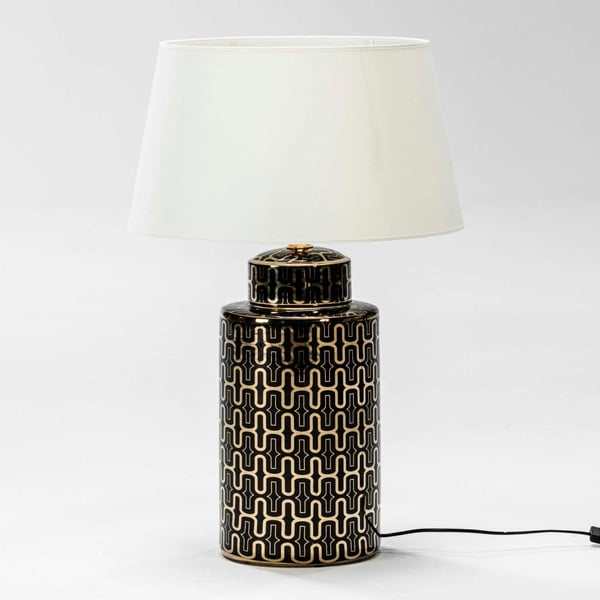 Silvia fekete-aranyszínű kerámia asztali lámpa, búra nélkül - Thai Natura