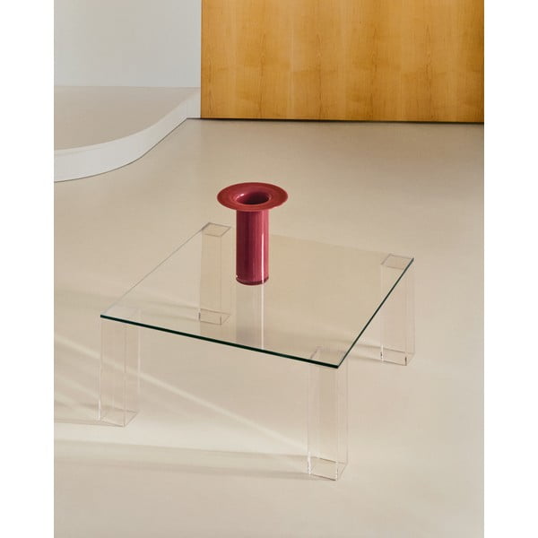 Üveg dohányzóasztal 85x85 cm Adularia – Kave Home-image-1