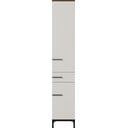 Szürkésbézs magas fürdőszoba szekrény diófa dekorral 34x190 cm Yonkers - Germania