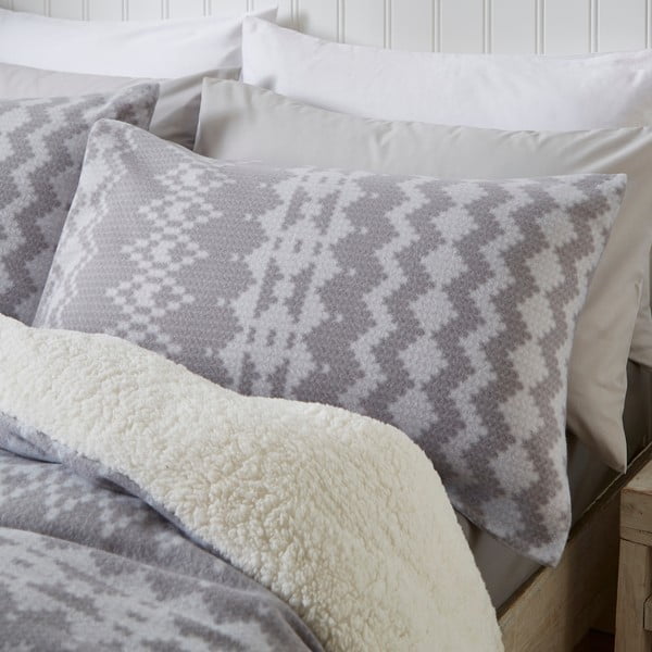 Alpine szürke fleece ágyneműhuzat, 200 x 200 cm - Catherine Lansfield-image-2