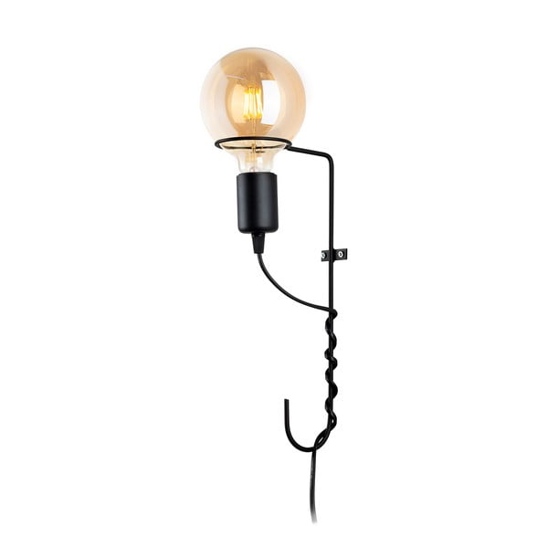 Penta fekete fali lámpa, magasság 30 cm - Squid Lighting