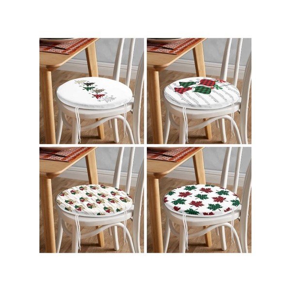 Székpárna szett karácsonyi mintával 4 db-os  ø 40 cm Tartan – Mila Home-image-4