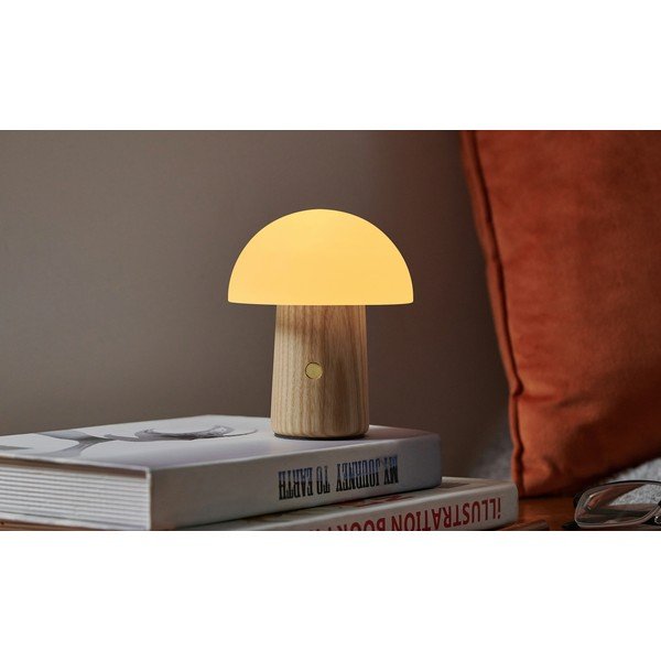 Natúr színű szabályozható asztali lámpa üveg búrával (magasság 13 cm) Alice – Gingko-image-1