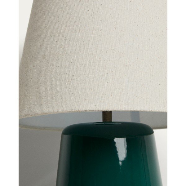 Zöld-elefántcsont színű kerámia asztali lámpa (magasság 45,5 cm) Odra – Kave Home-image-3