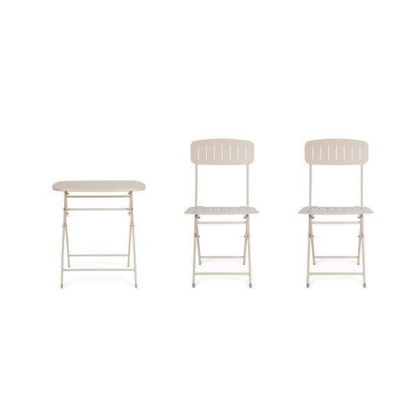 Bézs acél kétszemélyes kerti étkezőgarnitúra Yvonne – Bizzotto-image-4