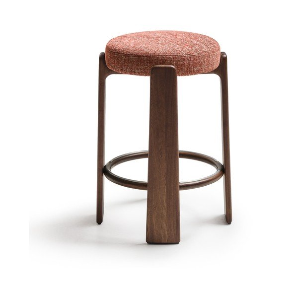 Terrakotta színű-sötét natúr színű kőrisfa bárszék (ülésmagasság 75 cm) Granite – Kave Home-image-2