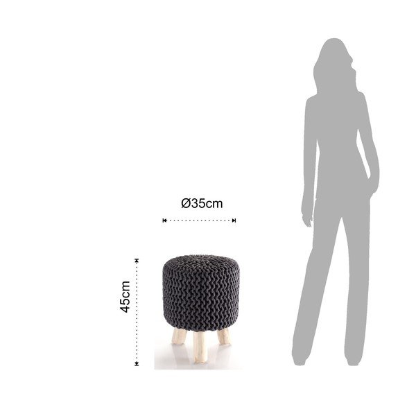 Knit szürke kötött puff - Tomasucci-image-1