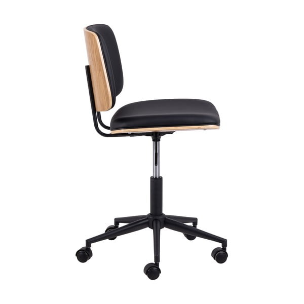 Fekete bőrutánzat irodai szék Owen – Actona-image-3