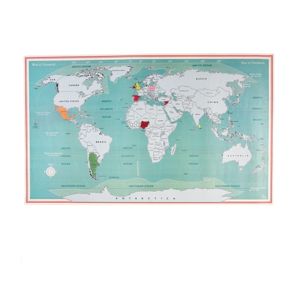 Kaparós térkép 87x52 cm World Map – Rex London