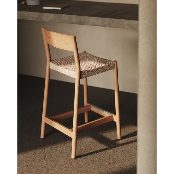 Natúr színű tölgyfa bárszék (ülésmagasság 65 cm) Yalia – Kave Home-image-1