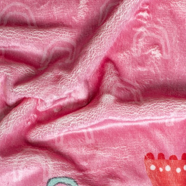 Rózsaszín mikroszálas gyerek takaró 140x110 cm Hola – Moshi Moshi-image-1