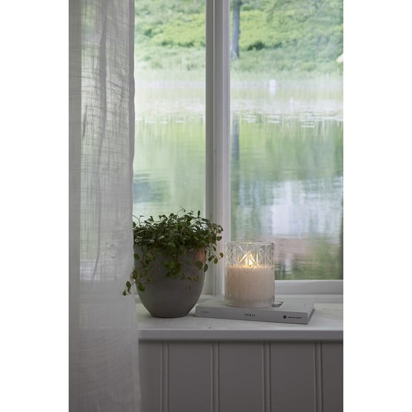 Flamme Romb fehér LED viaszgyertya üvegben, magasság 12,5 cm - Star Trading-image-3