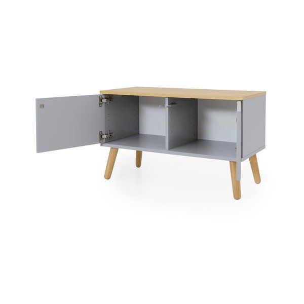 Dot szürke tárolópad tölgyfa dekorral - Tenzo-image-3