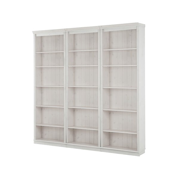 Fehér borovi fenyő könyvespolc 222x223 cm Anita – Støraa-image-2