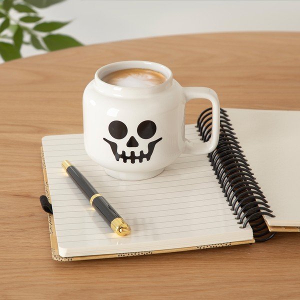 Fehér kerámia gyerek bögre lattéhoz 255 ml Skeleton – LEGO®-image-1