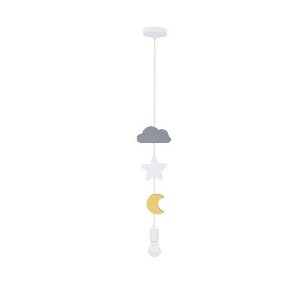 Sárga-világoskék függőlámpa textil búrával Single – Candellux Lighting-image-1