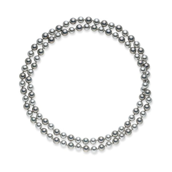 Mystic ezüst-szürke gyöngy nyaklánc, hossz 90 cm - Pearls of London