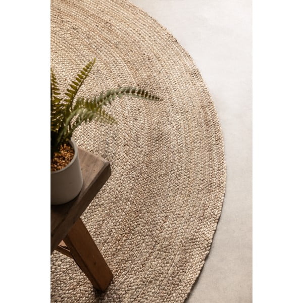 Szürkésbézs kétoldalas juta kerek szőnyeg ø 200 cm Braided – Hanse Home-image-4