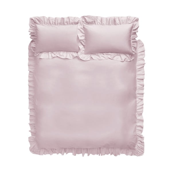 Frill rózsaszín pamut ágyneműhuzat, 200 x 200 cm - Bianca