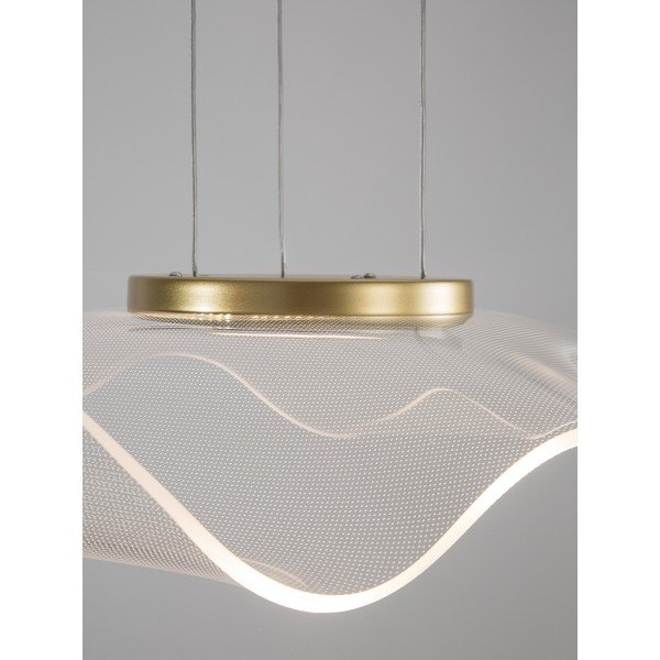 Aranyszínű alumínium LED függőlámpa akrilüveg búrával Siderno – Nova Luce-image-2