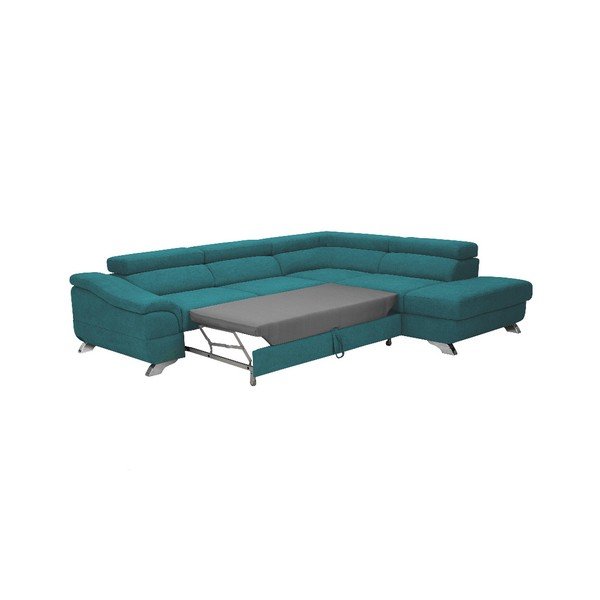 Gamma türkiz kinyitható sarokkanapé, jobb oldali - Windsor & Co Sofas-image-2