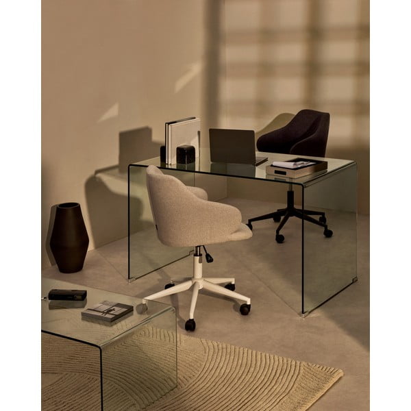 Üveg íróasztal 70x125 cm Burano – Kave Home-image-1