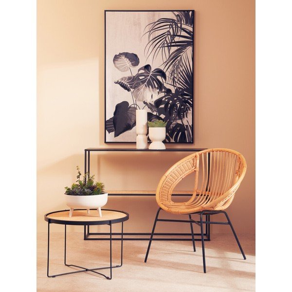 Natúr színű rattan kerek dohányzóasztal ø 60 cm Depok – Premier Housewares-image-3