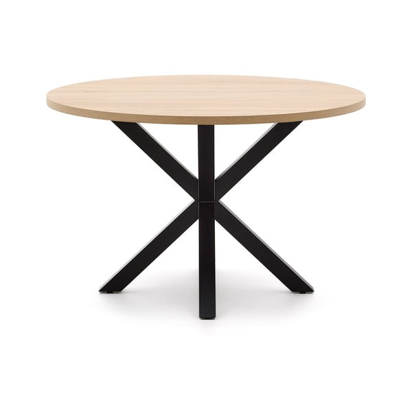 Fekete-natúr színű kerek étkezőasztal ø 120 cm Argo – Kave Home