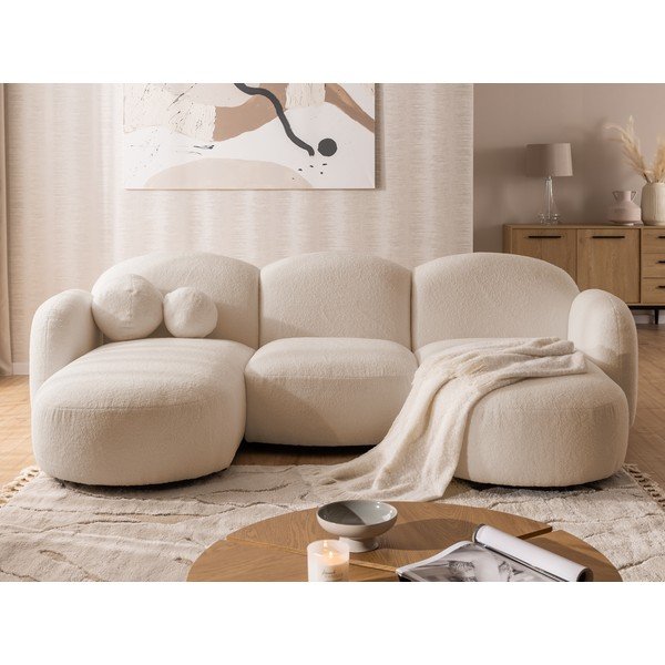 Világosbarna buklé  sarokkanapé (U alakú) Orbit – Ropez-image-1