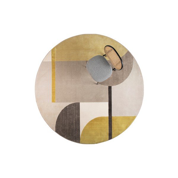 Hilton sárga-szürke szőnyeg, ø 240 cm - Zuiver-image-3