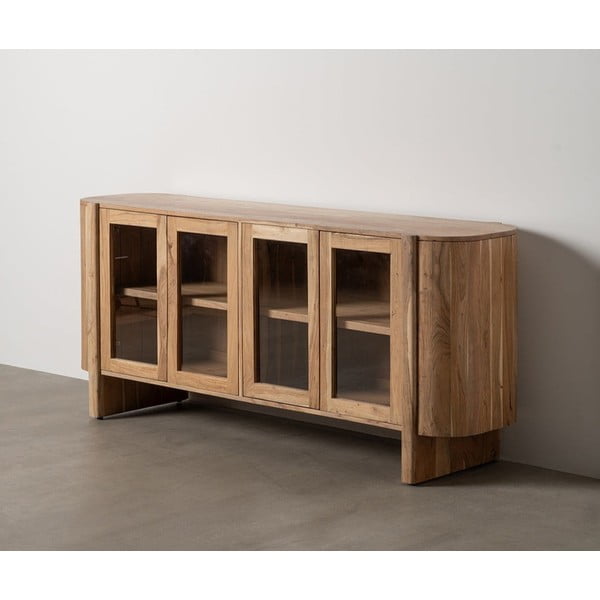 Natúr színű akácfa tálalószekrény 180x80x40 cm Creel – Ixia-image-1