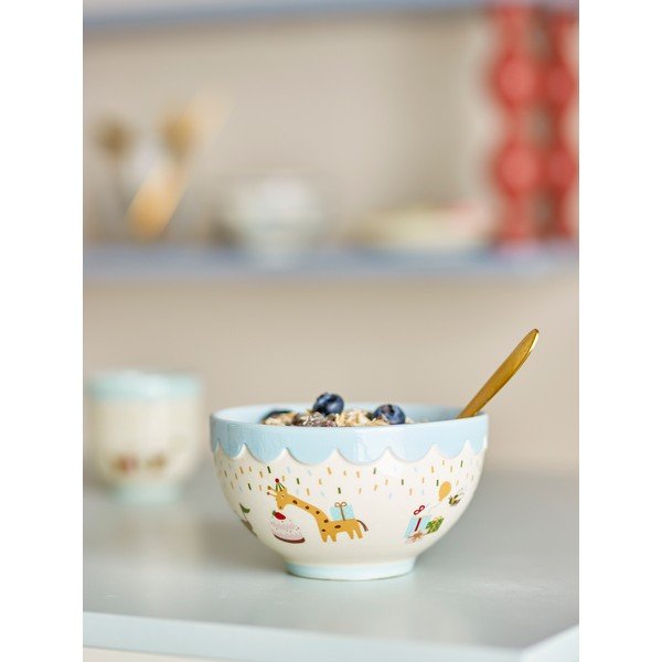 Világoskék-krémszínű kőedény gyerek tálka ø 13,5 cm Celebrate – Bloomingville Mini-image-1