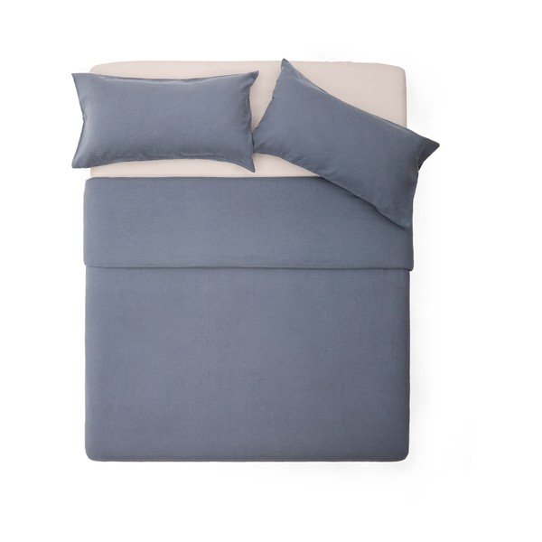 Szürkéskék kétszemélyes hosszabbított lenkeverék ágyneműhuzat 240x220 cm Simmel – Kave Home
