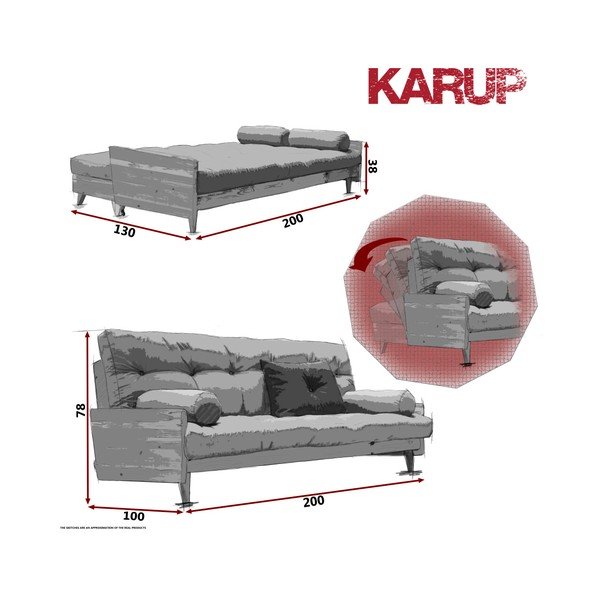 Indie White/Vision/Gris kinyitható kanapé - Karup-image-4