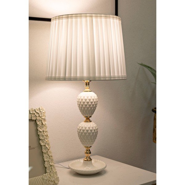 Fehér asztali lámpa textil búrával (magasság 57 cm) Torre – Mauro Ferretti-image-1