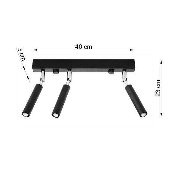Tiden Trio fekete mennyezeti lámpa - Sollux-image-3
