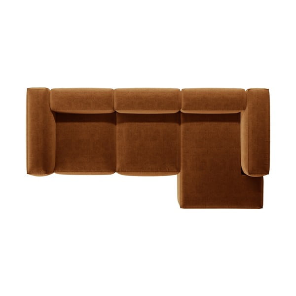 Téglavörös sarokkanapé (jobb oldali-heverő résszel) Bergamo – Cosmopolitan Design-image-3