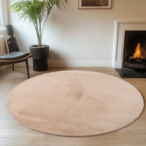Bézs mosható kerek szőnyeg ø 80 cm Joy – Ayyildiz Carpets-image-1