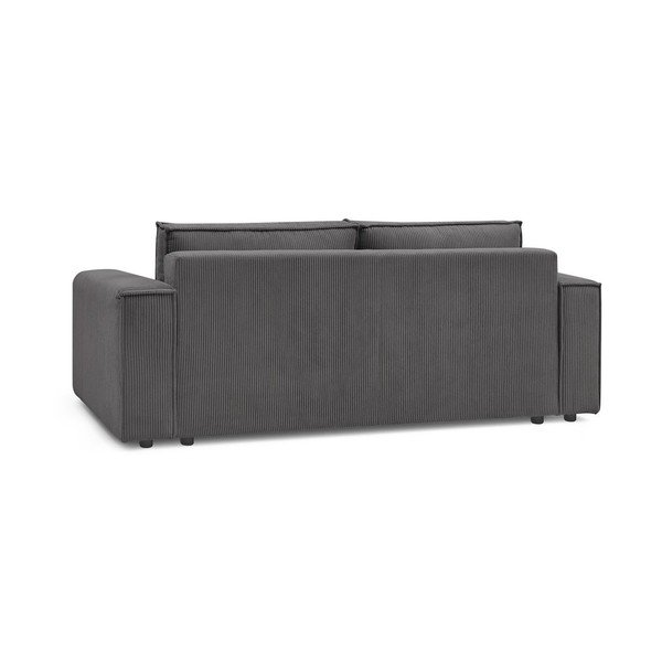 Sötétszürke kordbársony kinyitható kanapé 245 cm Nihad – Bobochic Paris-image-4