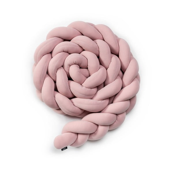 Rózsaszín pamut kötött ágyrácsvédő, hosszúság 220 cm - ESECO