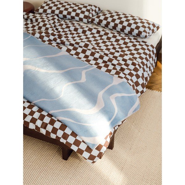 Kék-krémszínű takaró 150x200 cm Felu – noo.ma-image-2