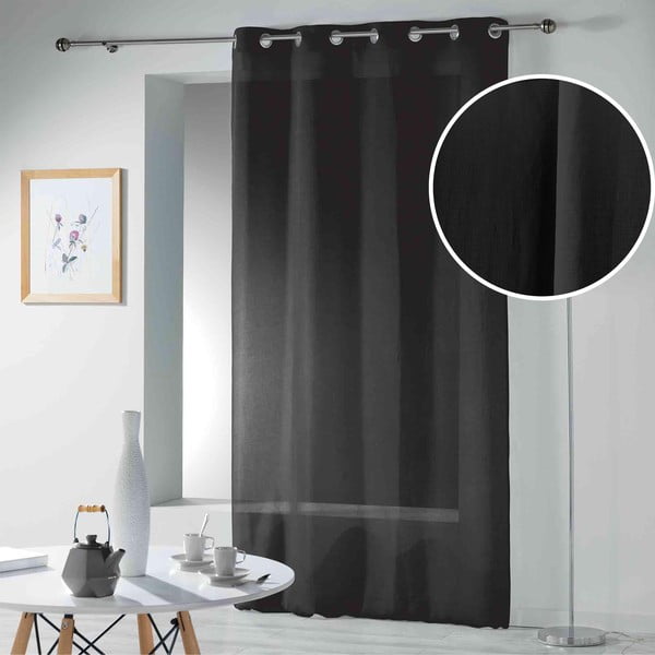 Fekete fényáteresztő függöny 140x280 cm Telma – douceur d'intérieur-image-3